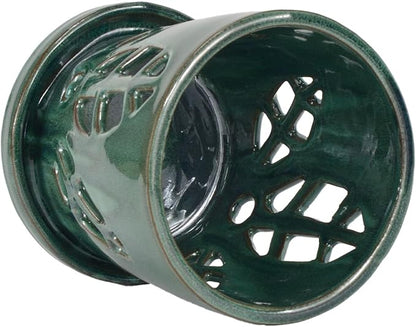 W&W Orchid Pot with Holes and Saucer for Repotting, Green Mix, 5.5 Inches