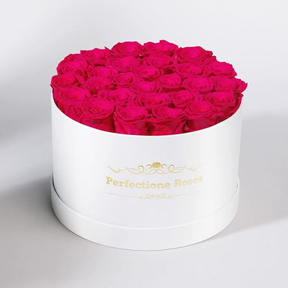 Perfectione Roses 27 Roses in a Box, Mothers Day Rose, Preserved Flowers for Her, Flowers for Delivery Birthday Gifts for Women (Radiant Pink)