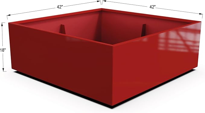Plantercraft Powder-Coated Aluminum Planter Box - Square Cube - Metal All Weather | Indoor Outdoor | Made in USA | Fully Assembled