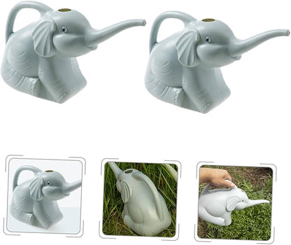 2pcs Elephant Shaped Watering Can Lightweight Plastic Watering Pot for Indoor Outdoor Garden Supply Safe Design