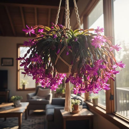 Christmas Cactus Live Plant 4 inch Pot, Christmas Flower Plant, Flower Succulents Plants, Holiday Christmas Cactus for Planting (Purple Christmas Cactus)