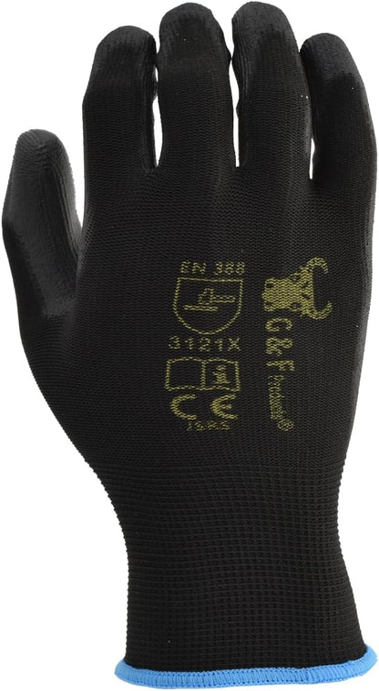 G & F Work Gloves for Men, Lightweight Grip, Polyurethane Coated, Touchscreen Compatible, Flexible & Breathable, Durable Construction, Ideal for Gardening, Mechanics, and General Duty Tasks, 12 Pairs