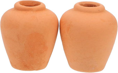 Milisten 2Pcs Miniature Terracotta Pots Small Clay Succulent Planters for Dollhouse Crafts and Desktop Garden Decoration Vintage Red Clay