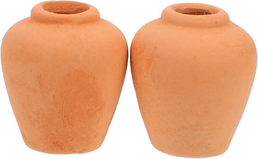 Milisten 2Pcs Miniature Terracotta Pots Small Clay Succulent Planters for Dollhouse Crafts and Desktop Garden Decoration Vintage Red Clay