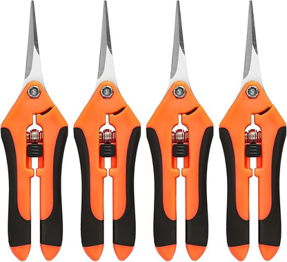 4 Pack Garden Shears, Stainless Steel Shears Gardening Tools, Scissors, Garden Clippers, Pruning Shears for Gardening Shears & Scissors (Orange)