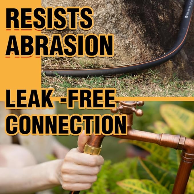 5/8 in. × 22 ft. Flexible Hybrid Garden Hose, High Flow 5/8" I.D. No Memory Durable Lightweight Water Hose for Watering, Irrigation, Water Transfer Pump