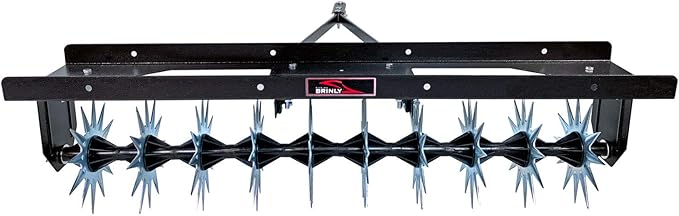 Brinly SA2-40BH-P Tow Behind Spike Aerator with Double Tow Bar, 40" - Textured Black