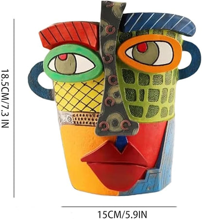 Picasso Brutalist Abstract Beauty Face Flower Pot, Head Planter for Indoor Plants, Funny Abstract Planters