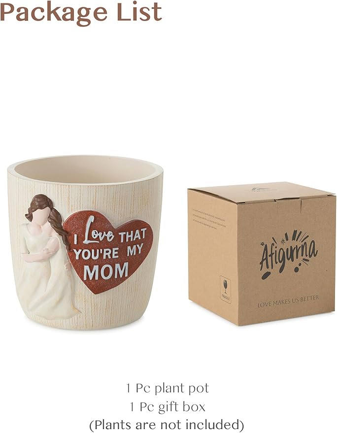 Gardening Gifts for Mom from Daughter: 5.3in Hand-Painted 3D Art Planter - Garden Gifts for Gardening Mom - Meaningful Plant Pot Gifts for Birthday Christmas Mother's Day