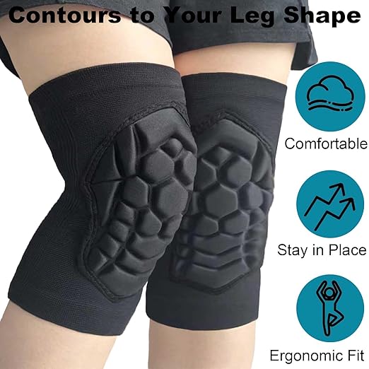 Men Women Knee Pads for Wrestling Volleyball Soccer, Flexible Lightweight Kneepads with Comfortable Foam Padding for Pole Dance Yoga Mountain Bike Skateboard, Youth Knee Pad for Christmas Sports & Work, Black M