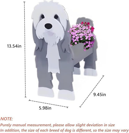 Baba Collie Dog Planter Plant Pots,Cute Dog Flower Planter,Gifts for Pet Lovers,Unique Animal Plant Pots,Office,Indoor Outdoor Garden Decor(9.45in*5.98 * 13.54in)