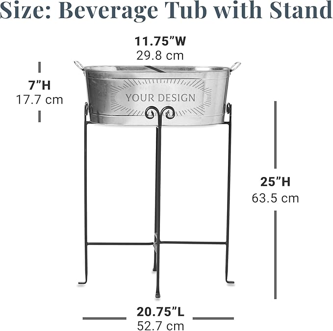 Let's Make Memories Personalized Planter Tub for Mom Grandma Wife - Custom Engraved Decorative Metal Flower Pot - for Mothers Day from Family Daughter Son Kids - 5.5 Gallons - Tulip Design