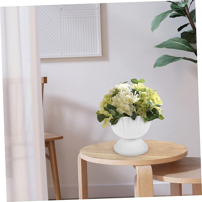 2Pcs Plastic Roman Flower Pots Outdoor Planters Vintage Style Decorative Plant Holders for Wedding Entryway Porch Balcony