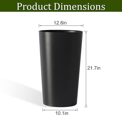 Set of 2 Tall Planters 22", Large Planters for Outdoor Indoor Plant Pots with Wire Drawing Process, Containers Large Decorative Tree Planter Front Porch Patio, Black