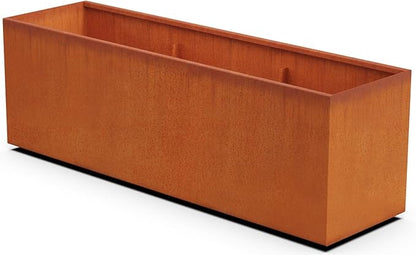 Large Rectangular Planter for Outdoor Plants – 6 FT Corten Steel Raised Garden Bed (72x24) | Commercial Grade, Heavy Duty | Made in USA