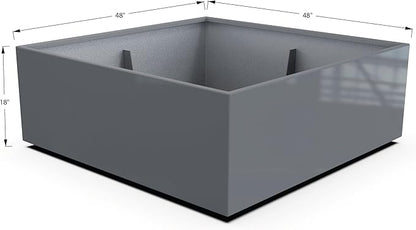 Plantercraft Powder-Coated Aluminum Planter Box - Square Cube - Metal All Weather | Indoor Outdoor | Made in USA | Fully Assembled