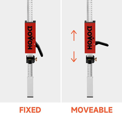 FT/CM Grade Rod for Laser Level, with Quick-Release Slider for Laser Receiver, 2.4m/7.9ft Adjustable Length Aluminum Laser Level Stick, DP2400