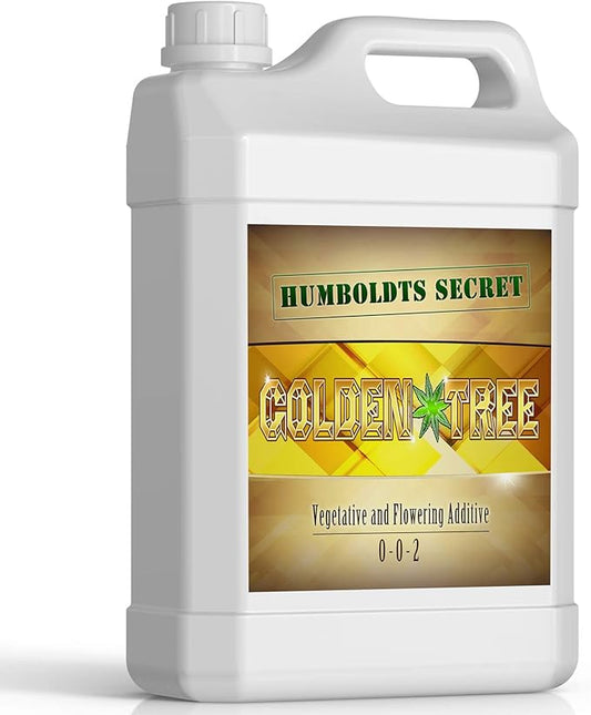 Humboldts Secret Golden Tree Liquid Plant Food | Enhances Growth Indoors or Outdoors | All-in-One Plant Nutrients for Vegetables, Trees, Flowers, Fruits, Roses, Lawns, Tomatoes | 2.5 Gallon