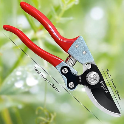 Garden Pruners, Heavy Duty Garden Clippers, Pruning Shears with Adjustable Thumb Lock, Hand Gardening Tools Pruners, High Carbon Steel Sharp Gardening Scissors (black)
