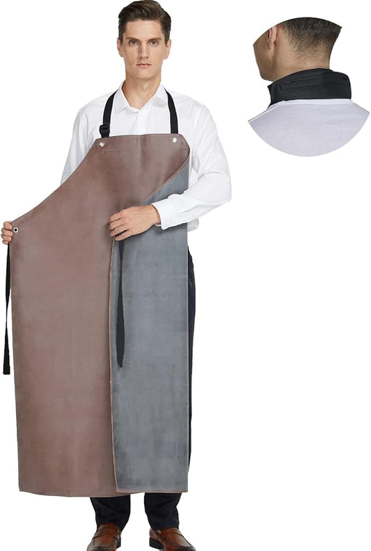 Rubber Waterproof Apron Butcher Heavy Duty -Oil Chemical Resistant Safety Aprons for Cleaning Fish, DishWashing
