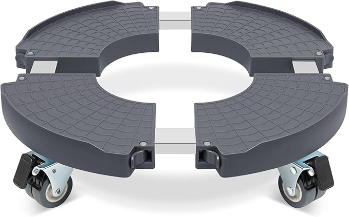 W B D WEIBIDA Round Dolly with Wheels Heavy Duty, Adjustable Pot Dolly 16-20 Inch, Large Plant Mover Indoor Outdoor, Muti Functional Rolling Dolly for Trash Can, Keg, Drum, Barrel