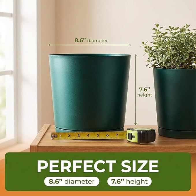 Outdoor Pots Made from 100% Recycled Maritime Plastics– Round Plastic Plant Pot for Garden or Indoor/Outdoor Use, Durable Plastics Outdoor Pot, Recycled Plastic Pots for Plants, Medium