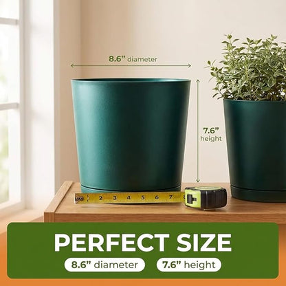 Plastic Pots for Plants - 100% Recycled Materials Maritime Plastic Plant Pots for Indoor Outdoor Planters - Durable, UV & Frost Resistant Planting Pot, Nursery, Flower Pot, Large
