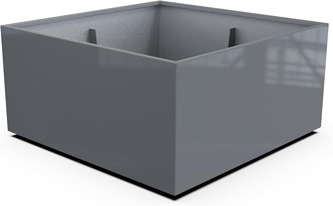 Plantercraft Powder-Coated Aluminum Planter Box - Square Cube - Metal All Weather | Indoor Outdoor | Made in USA | Fully Assembled