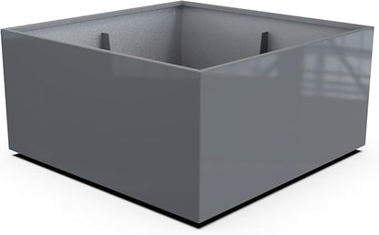 Plantercraft Powder-Coated Aluminum Planter Box - Square Cube - Metal All Weather | Indoor Outdoor | Made in USA | Fully Assembled
