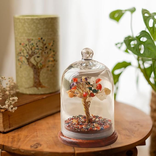 RITUALISTIC Dome Crystal Chakra Tree | Gemstone Bonsai for Healing, Energy Balance, Meditation | Spiritual Crystal Tree of Life with Natural Crystals for Positive Vibes | Perfect for Gift & Christmas
