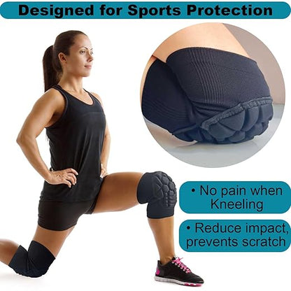Men Women Knee Pads for Wrestling Volleyball Soccer, Flexible Lightweight Kneepads with Comfortable Foam Padding for Pole Dance Yoga Mountain Bike Skateboard, Youth Knee Pad for Christmas Sports & Work, Black M