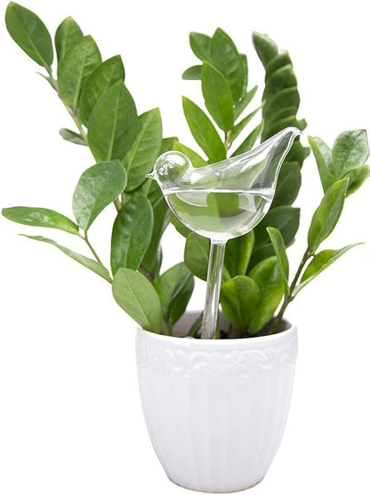 Mkono Plant Self Watering Globes Glass Water Bulbs for Planter Insert, Bird Shape Self Watering Devices Automatic Plant Waterer Spikes for Indoor Outdoor Plants, Gifts for Plant Lovers, 6 Pack