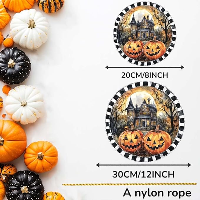 Acrylic Window Hanging Castle Pumpkins Stained Panel Window Decoration for Halloween Decorations Outdoor Indoor Garden Yard Home Halloween Decor 8 Inch