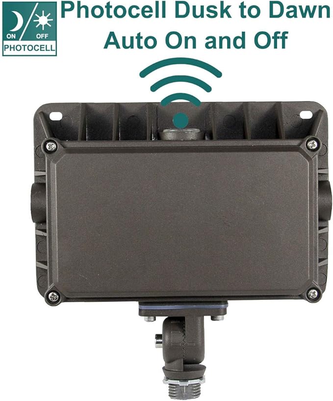 kadision LED Flood Light 50W, Dusk-to-Dawn Photocell, 5000K 6500lm 100-277Vac, 180-degree Adjustable Knuckle, Waterproof Outdoor Security Lighting Fixtures, ETL Listed (4-Pack)