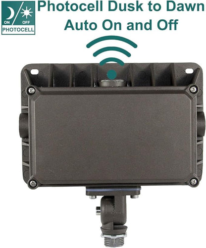 kadision LED Flood Light 50W, Dusk-to-Dawn Photocell, 5000K 6500lm 100-277Vac, 180-degree Adjustable Knuckle, Waterproof Outdoor Security Lighting Fixtures, ETL Listed (4-Pack)