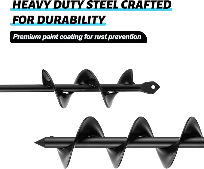 ERYTLLY Bulb Planter, Auger Spiral, 1.6 * 9+3 * 12 inch Garden Planter Tool,Hole Digger for Planting Bulb