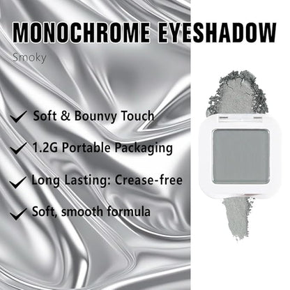 Kaely Pressed Single Eyeshadow Makeup, Smoky Gray Matte Highly Pigmented Monochrome Eye Shadow Palette, Waterproof Neutral Powde Mini Eyeshadow, sombras para ojos, Lightweight Blendable, 10