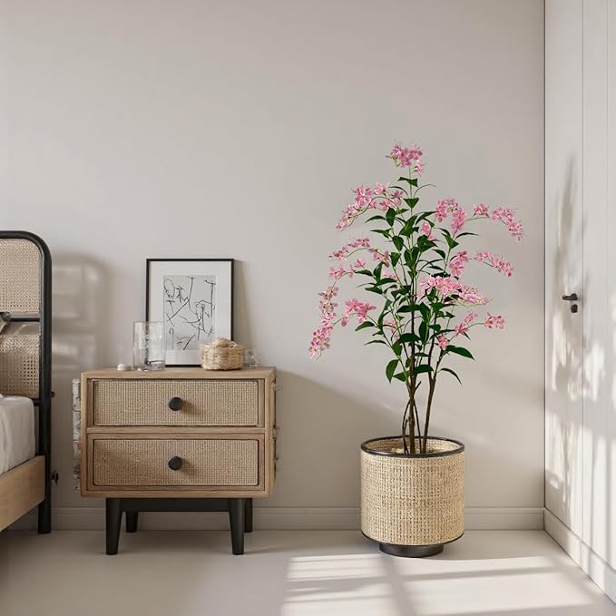 Artificial Tree Faux Jasmine Tree 5ft Tall Fake Jasmine Plant in Pot Fake Silk Tree Faux Plants Indoor
