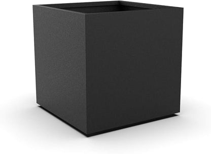 Plantercraft Powder-Coated Aluminum Planter Box - Square Cube - Metal All Weather | Indoor Outdoor Commercial Residential | Made in USA | Fully Assembled