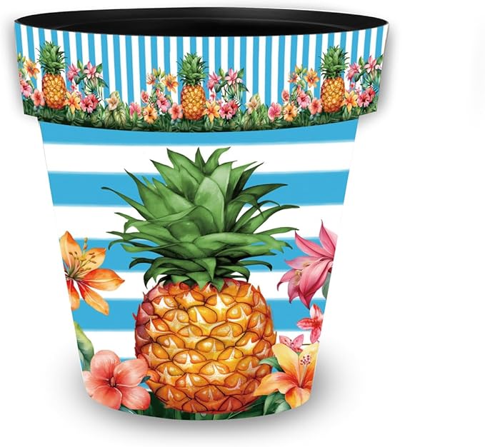 Briarwood Lane Pineapple and Stripes Medium Planter
