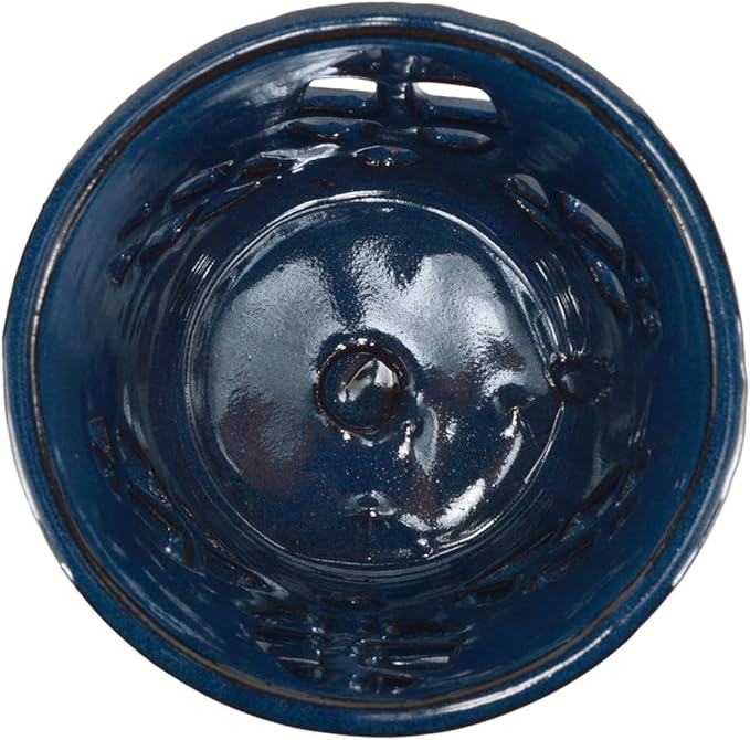 W&W Orchid Pot with Holes and Saucer for Repotting, Blue, 5.5 Inches