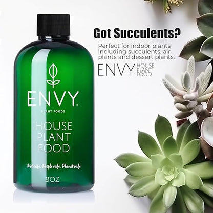 ENVY House Plant Food – Advanced Liquid Fertilizer for Indoor Plants – All-Purpose One-Part Formula for Stronger Roots, Greener Leaves & Faster Growth (32oz)