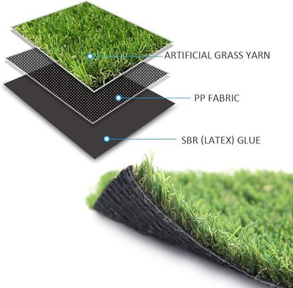 Artificial Grass Lawn Turf 0.8inch Realistic Synthetic Grass Mat, 15FTX88FT Indoor Outdoor Garden Lawn Landscape for Pets,Fake Faux Grass Rug with Drainage Holes