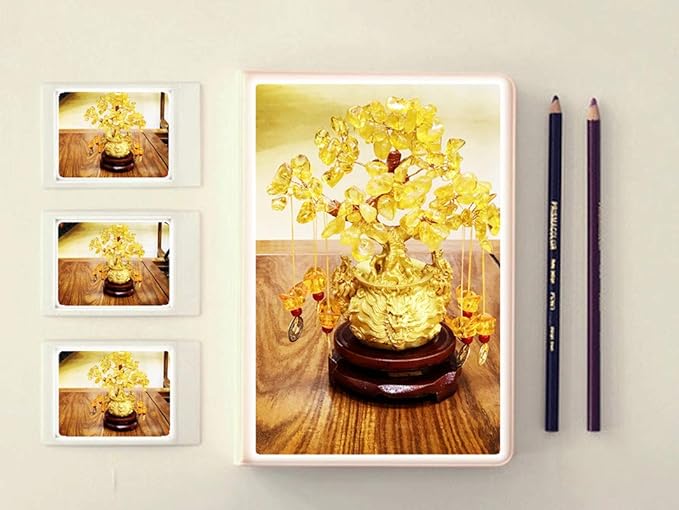 Feng Shui Yellow Crystal Tree/Yellow Crystal Money Tree and Yellow Crystal Tree, Faucet Crystal Tree/Chinese Dragon Fortune Crystal Tree/Gift Tree (Yellow)