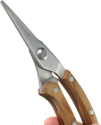 Mossify Gardening Shears Slim 8.5” – Premium Stainless Steel Pruning Shears with Wooden Handle – Hand Pruners, Plant Clippers & Garden Scissors – Sharp Garden Tool for Left & Right Hand Use