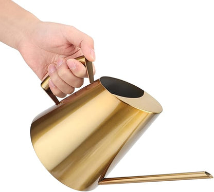 Watering Can, 1500ml Stainless Steel Long Spout Watering Cans, Gold Water Can Suitable for Potted Plants, Hanging Plants, and Outdoor Gardens