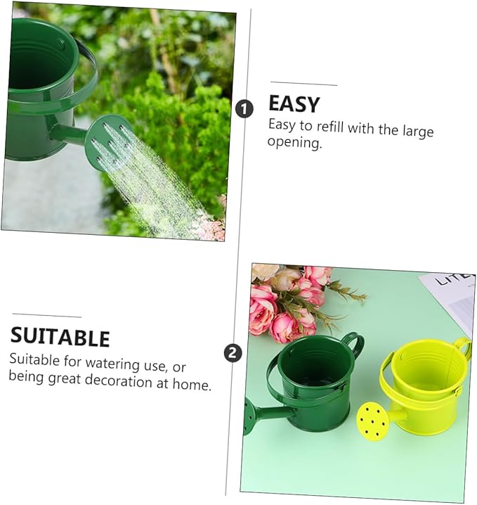 COHEALI 2pcs Iron Watering Cans for Modern Design Large Opening for Easy Refill Safe Material for Indoor and Outdoor Plant Gardening and Home Decoration