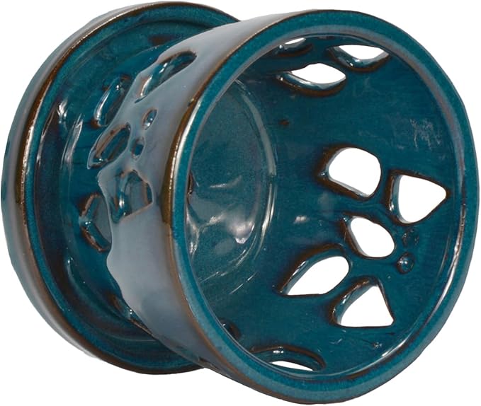 W&W Orchid Pot with Holes and Saucer for Repotting, Teal, 5 Inches