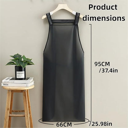 JDSWANLA Waterproof Apron, Environmentally Friendly TPU Oil Resistant Apron,Suitable for Families Gardening Coffee Shops Art Studios Hair Salons shops Barbecue Suitable for Both Men and Women