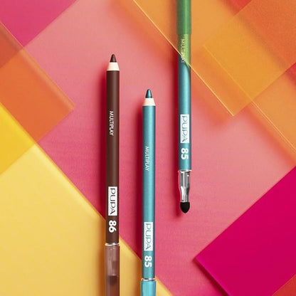 Pupa Milano Multiplay Eye Pencil - Creamy, Blendable Eyeliner With Smudge Tip - Create Long Wearing, Glamorous Intensity - Smooth, Lasting Color Liner For Waterline Or Lid - 03 Pearly Sky - 0.04 Oz